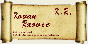 Kovan Raović vizit kartica